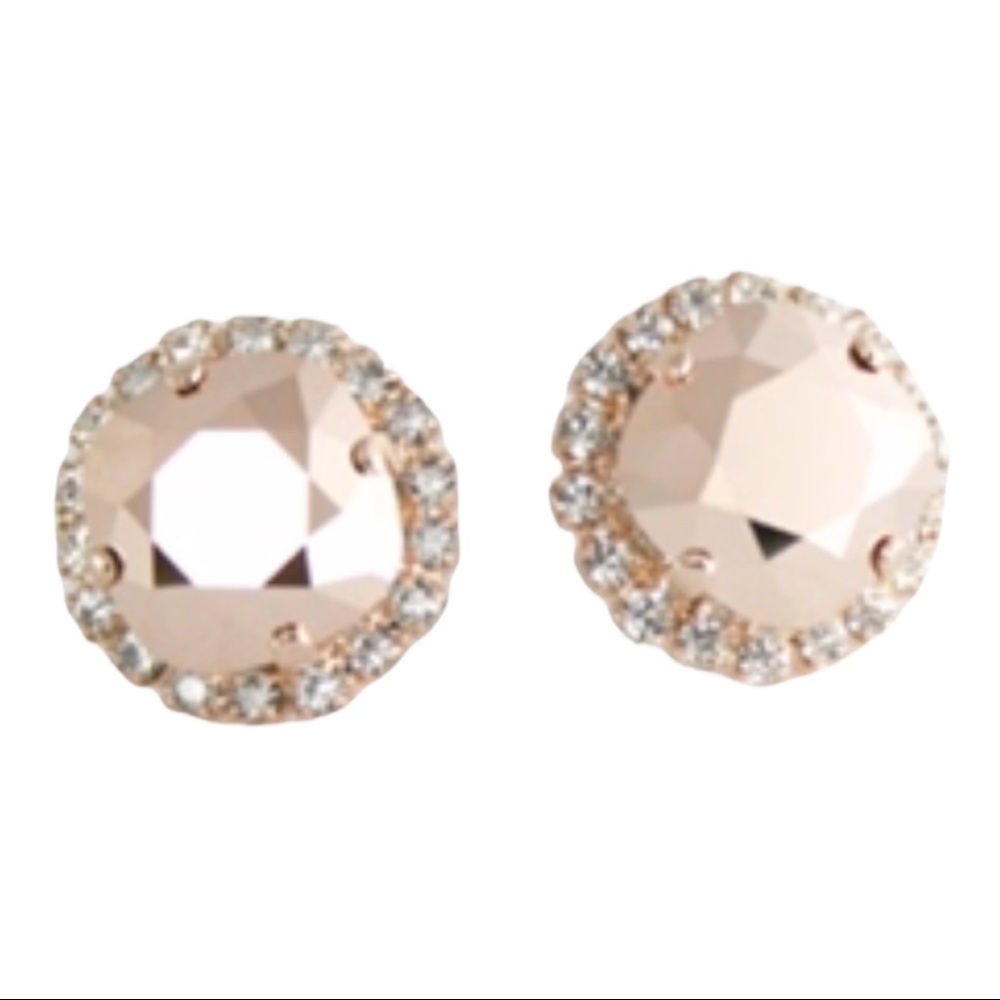 Cushion-Cut Rose Gold Swarovski Crystal Stud Earrings